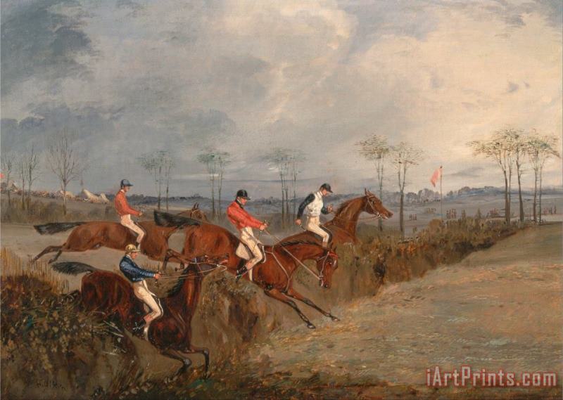 Henry Thomas Alken Scenes From a Steeplechase Another Hedge Art Painting