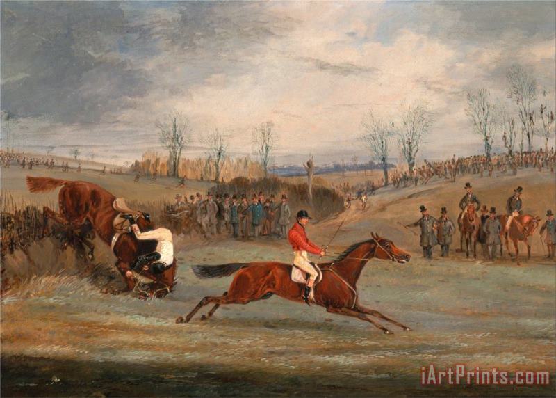 Henry Thomas Alken Scenes From a Steeplechase Near The Finish Art Painting