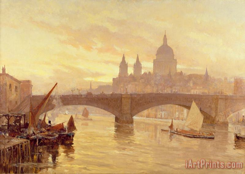 Herbert Menzies Marshall Southwark Bridge Art Painting