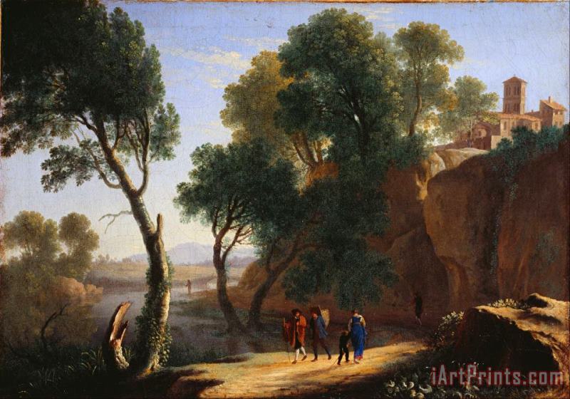 An Italian Landscape painting - Herman Van Swanevelt An Italian Landscape Art Print