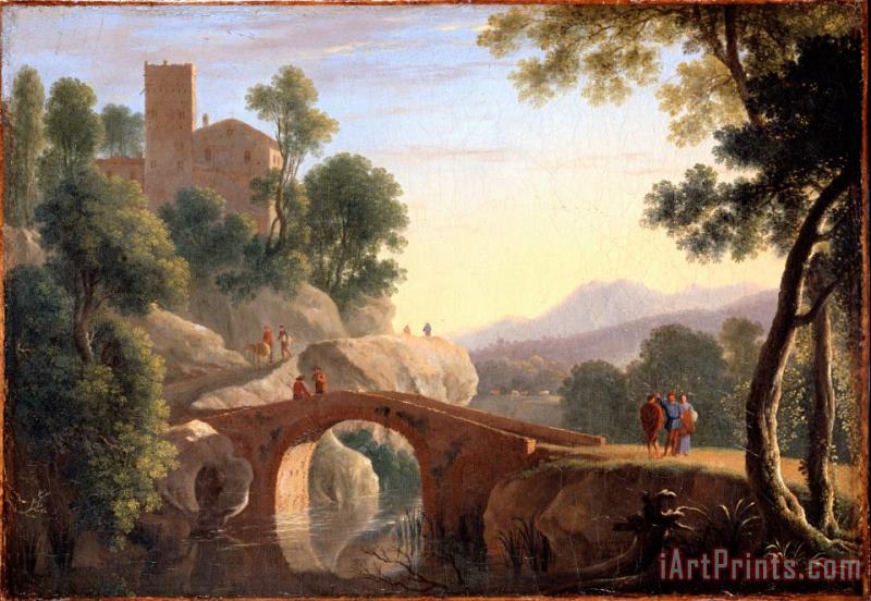 Herman Van Swanevelt Italian Landscape with Bridge Art Print