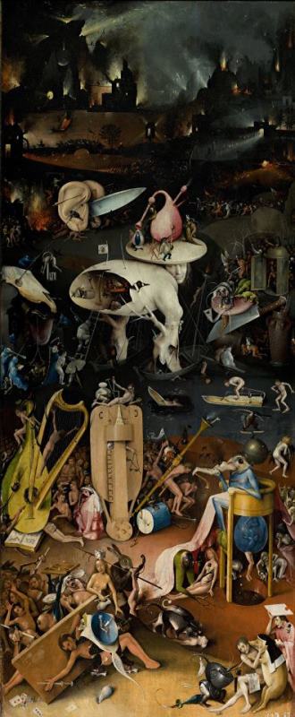 Garden of Earthly Delights Right Wing painting - Hieronymus Bosch Garden of Earthly Delights Right Wing Art Print