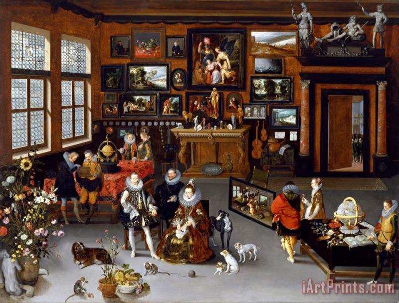 Hieronymus Francken II The Archdukes Albert And Isabella Visiting a Collector's Cabinet Art Painting
