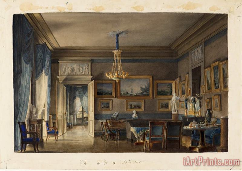 A Salon in The Empire Taste painting - Hilaire Thierry A Salon in The Empire Taste Art Print