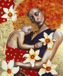 Hilary Dunne Mother And Child painting