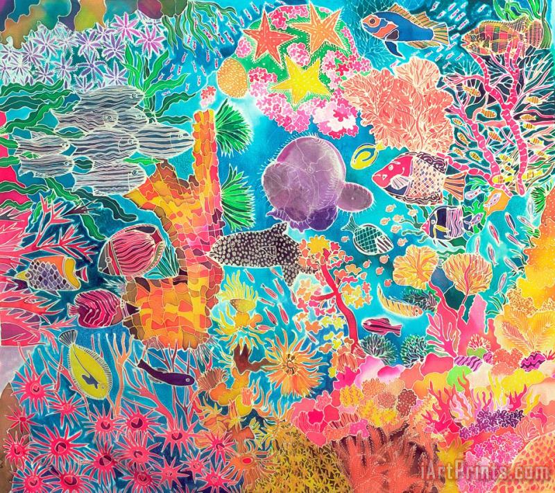 Hilary Simon Tropical Coral Art Painting