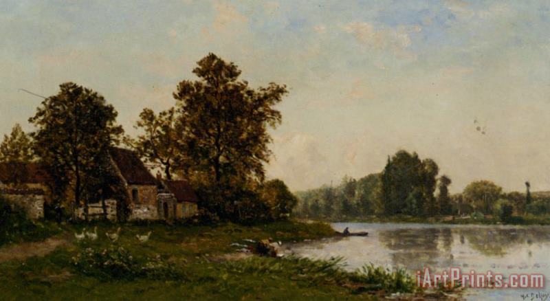 Washerwomen by The River painting - Hippolyte Camille Delpy Washerwomen by The River Art Print