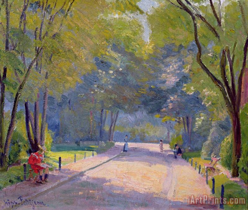 Hippolyte Petitjean Afternoon in the Park Art Painting