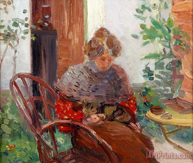 Hippolyte Petitjean Woman in Garden Art Print