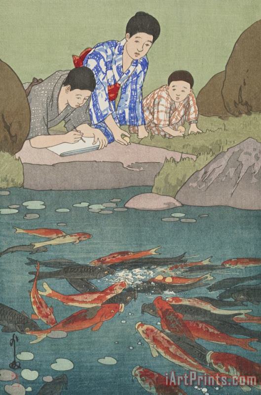 Carp Fishes painting - Hiroshi Yoshida Carp Fishes Art Print
