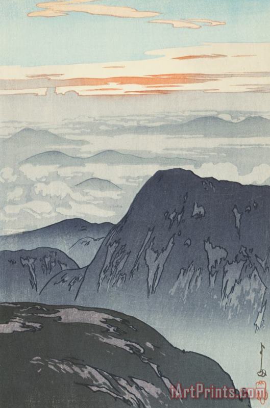 Hiroshi Yoshida Eboshi Mountain (eboshi Dake), From The Series Japanese Alps, One of Twelve Subjects (eboshi Dake Asahi) Art Painting
