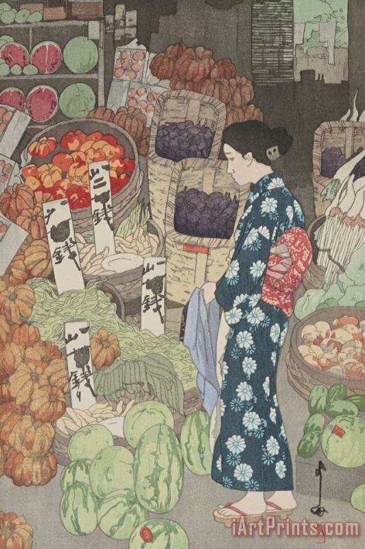 Honest Grocery painting - Hiroshi Yoshida Honest Grocery Art Print
