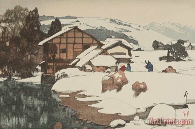 Hiroshi Yoshida Snow in Kashiwabara (kashiwabara No Yuki) Art Print
