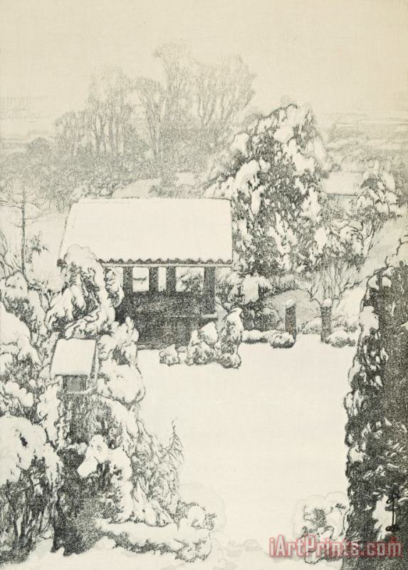 Snow in Nakazato painting - Hiroshi Yoshida Snow in Nakazato Art Print