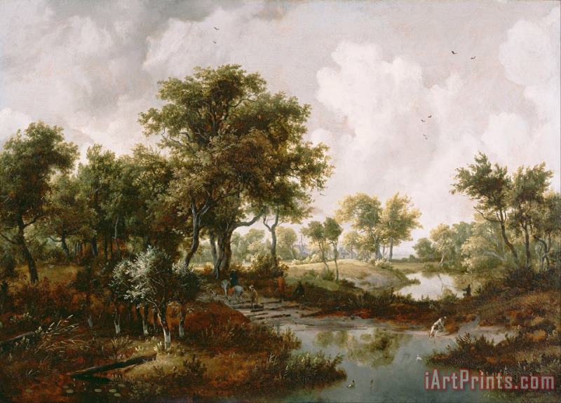 Hobbema, Meindert A Wooded Landscape Art Painting
