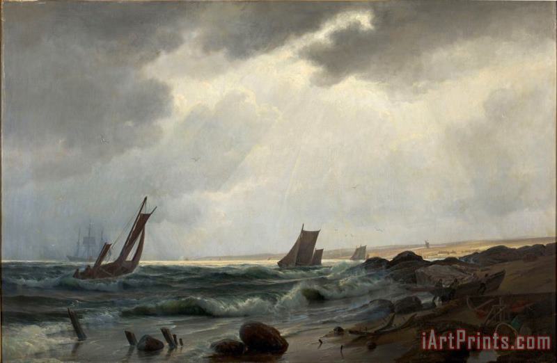 Costal Scene North of Aarsdale painting - Holger Drachmann Costal Scene North of Aarsdale Art Print