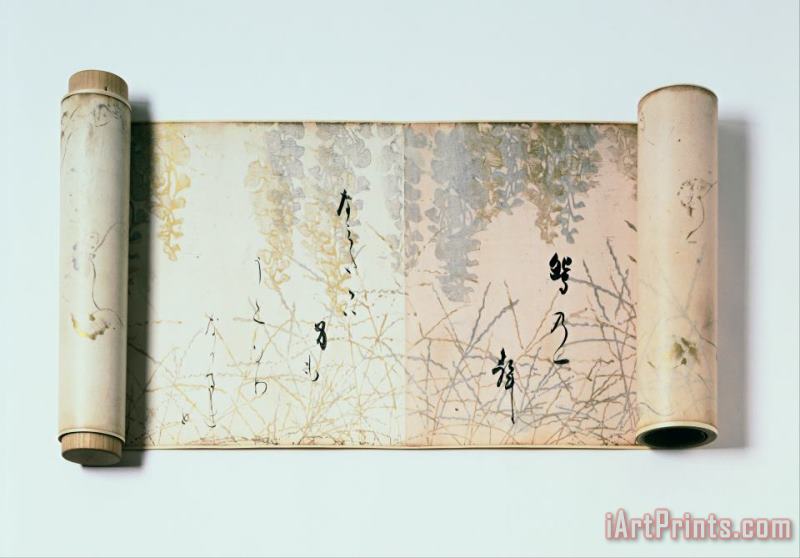 Poems From The Shinkokin Wakashu painting - Hon'ami Koetsu, Japanese Poems From The Shinkokin Wakashu Art Print