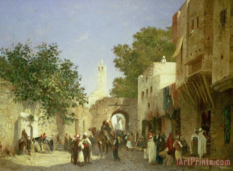 Arab Street Scene painting - Honore Boze Arab Street Scene Art Print