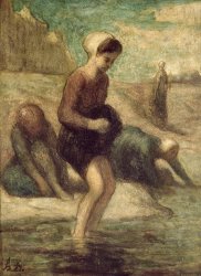 Honore Daumier At the Water's Edge painting
