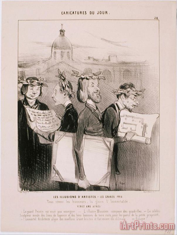 Honore Daumier Caricatures Du Jour Les Illusions D'artistes Art Painting