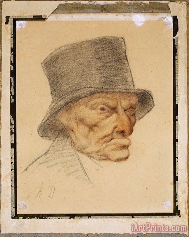 Honore Daumier Head of an Old Man Art Painting