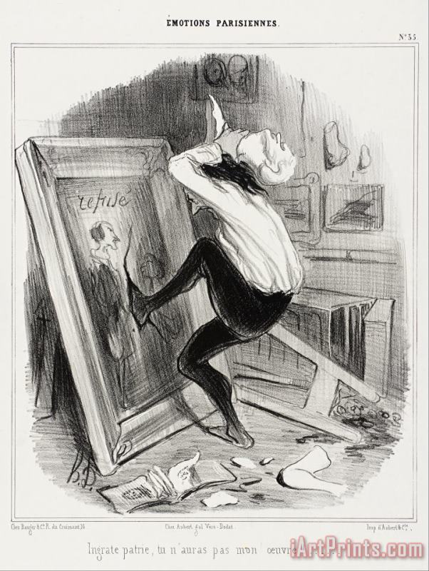 Ingrat Patrie, Tu N'auras Pas Mon Oeuvre!... painting - Honore Daumier Ingrat Patrie, Tu N'auras Pas Mon Oeuvre!... Art Print