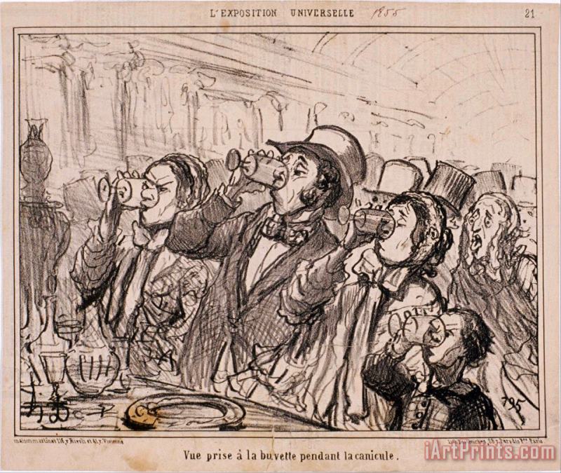 Honore Daumier L'exposition Universelle Vue Prise a La Buvette Pendant La Canicule Art Painting