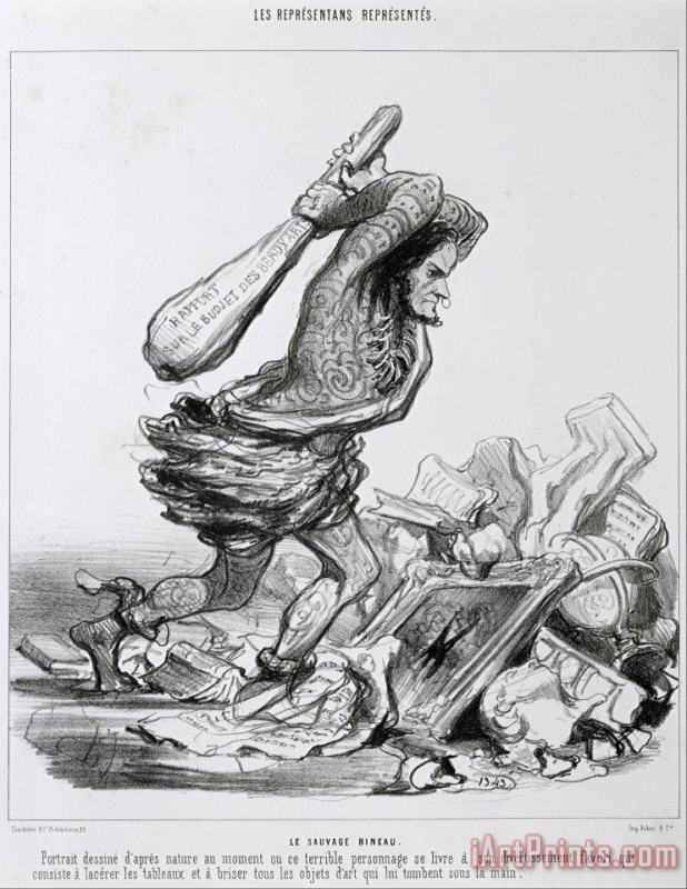 Le Sauvage Bineau. painting - Honore Daumier Le Sauvage Bineau. Art Print