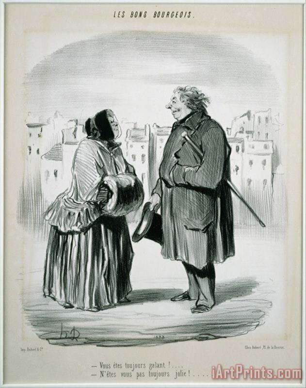 Honore Daumier Les Bons Bourgeois Vous Etes Toujours Galant! Art Print