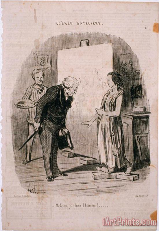 Honore Daumier Scenes D'atelier Madame, J'ai Bien L'honneur!... Art Print