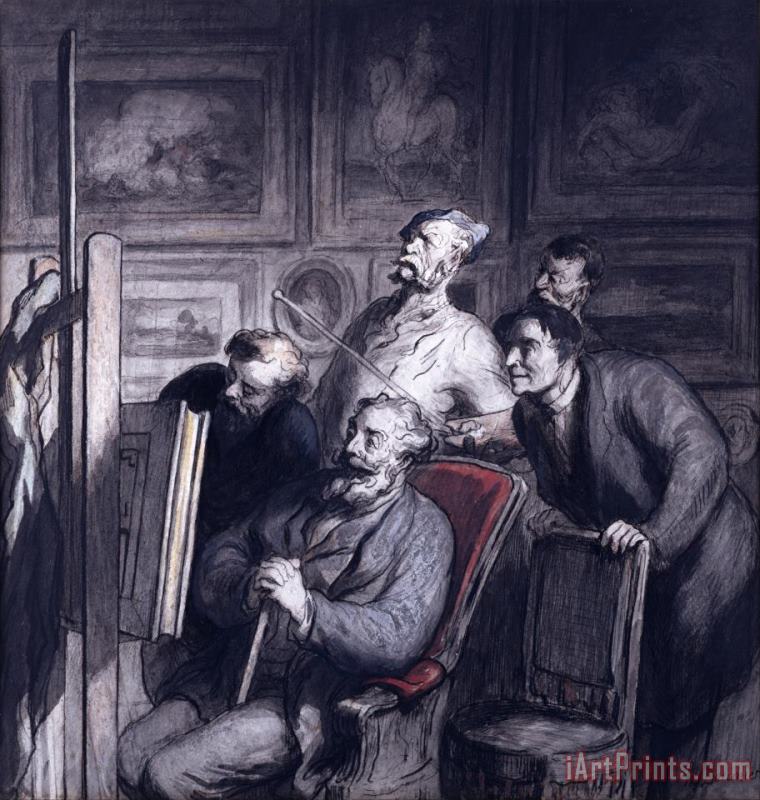 Honore Daumier The Amateurs Art Painting