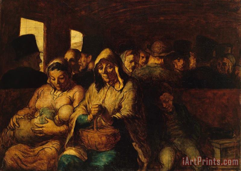 The Third Class Carriage painting - Honore Daumier The Third Class Carriage Art Print