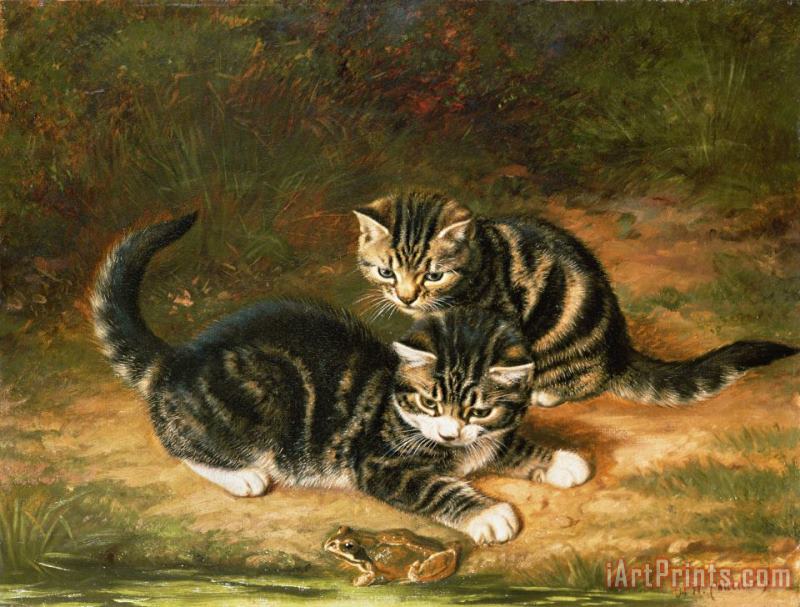 Kittens painting - Horatio Henry Couldery Kittens Art Print