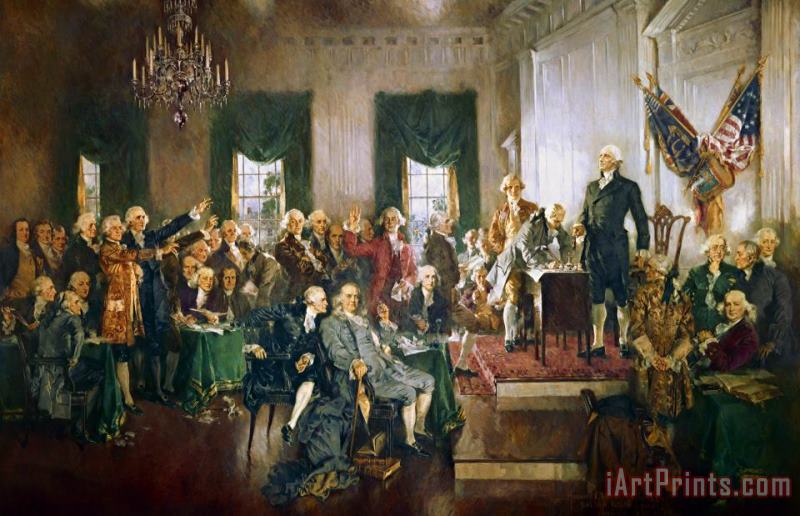 The Signing Of The Constitution Of The United States In 1787 painting - Howard Chandler Christy The Signing Of The Constitution Of The United States In 1787 Art Print