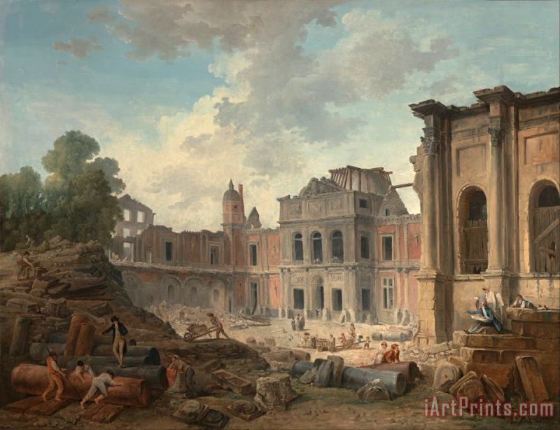 Hubert Robert Demolition of The Chateau of Meudon Art Painting