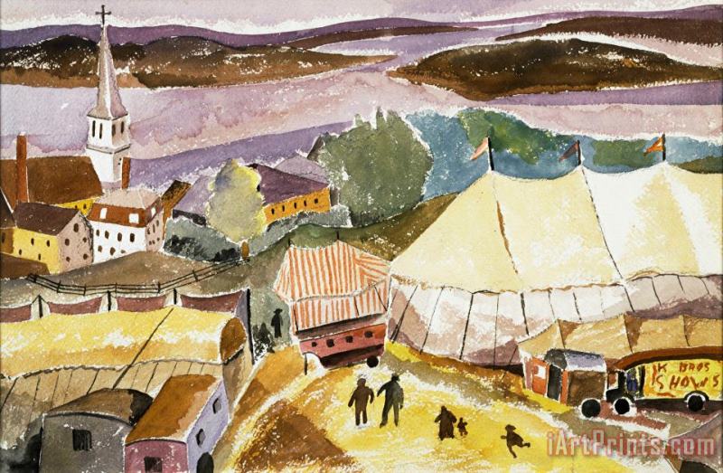 The Circus Comes to Treport painting - Hugh Collins The Circus Comes to Treport Art Print