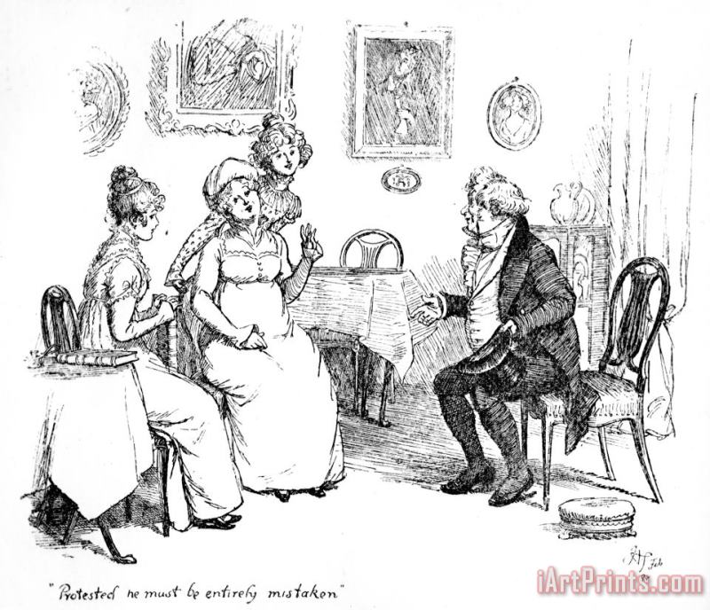Hugh Thomson Scene From Pride And Prejudice By Jane Austen Art Painting