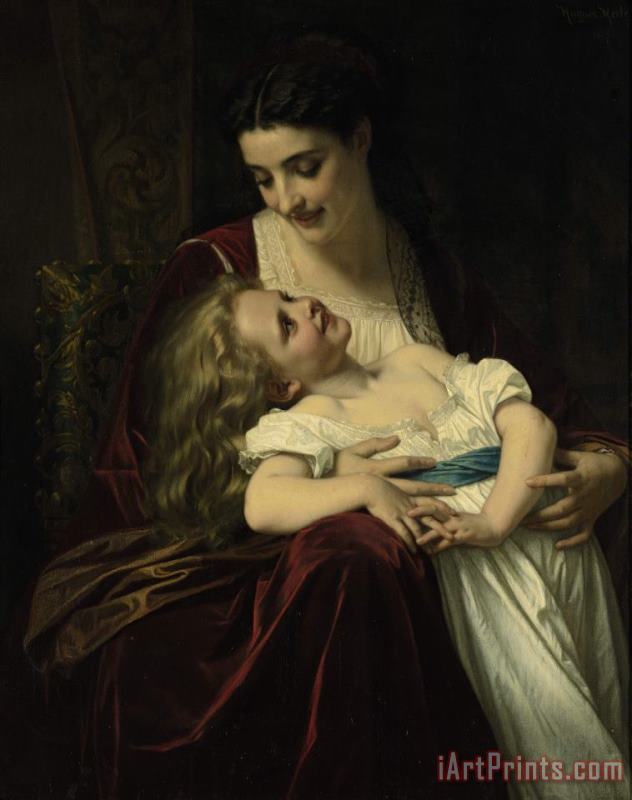Maternal Affection painting - Hughes Merle Maternal Affection Art Print