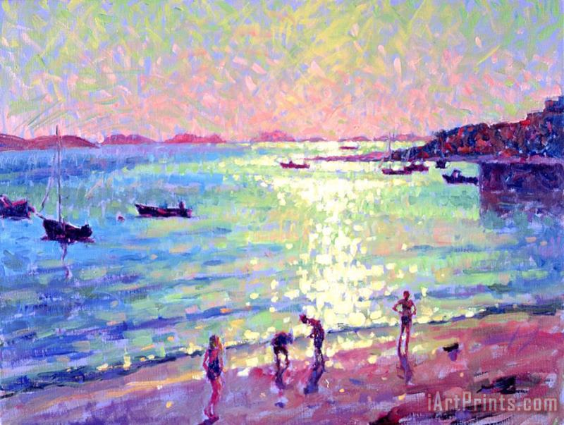 Hugo Grenville Children On The Beach Early Morning Light Art Painting