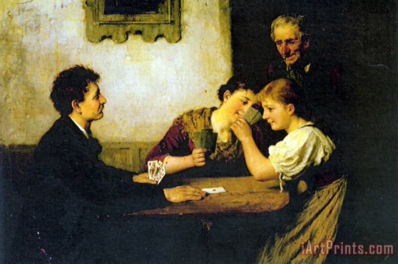 Hugo Oehmichen The Card Game Art Print