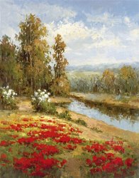 Hulsey Poppy Vista I painting