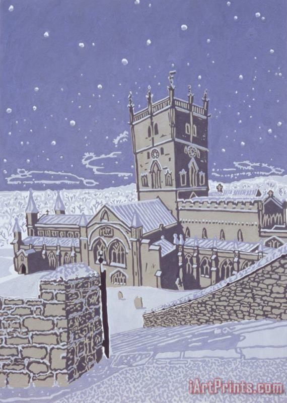 Huw S Parsons St David's Cathedral In The Snow Art Print