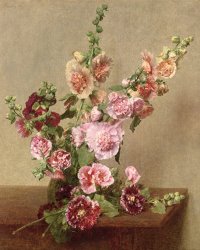 Ignace Henri Jean Fantin-Latour Hollyhocks