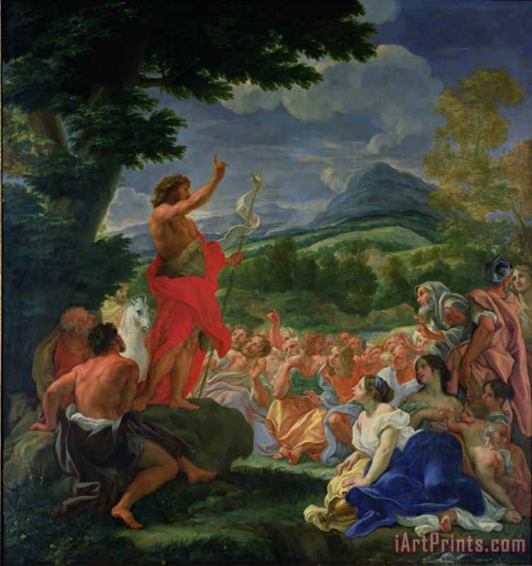St John the Baptist Preaching painting - II Baciccio - Giovanni B Gaulli St John the Baptist Preaching Art Print