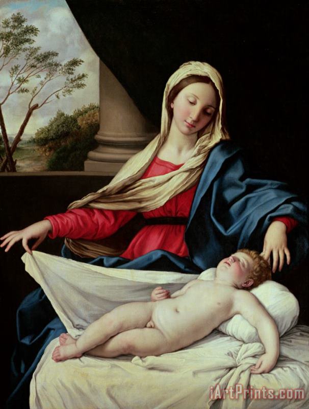 Madonna and Child painting - II Sassoferrato Madonna and Child Art Print