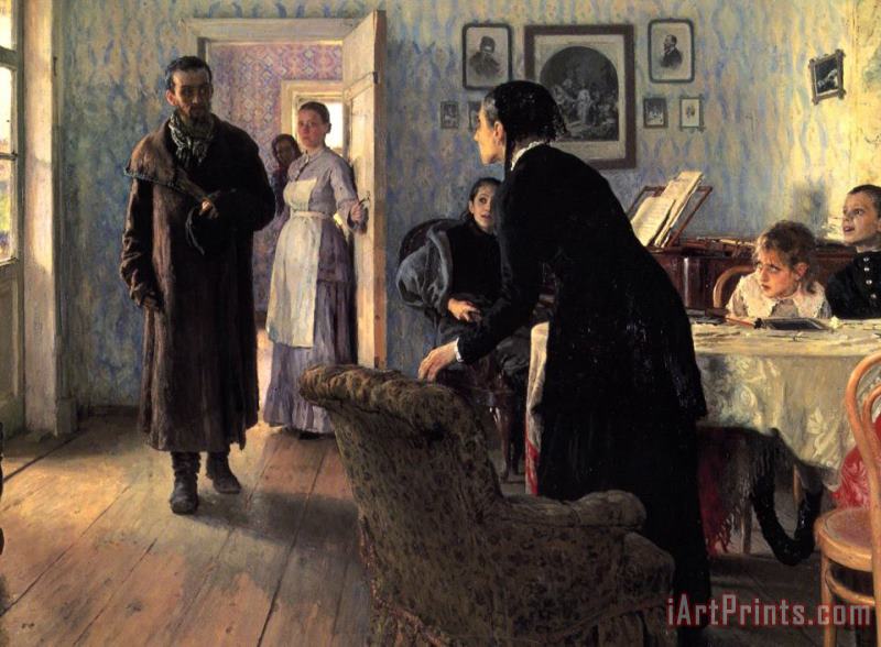 Il'ya Repin Unexpected Visitors Art Painting
