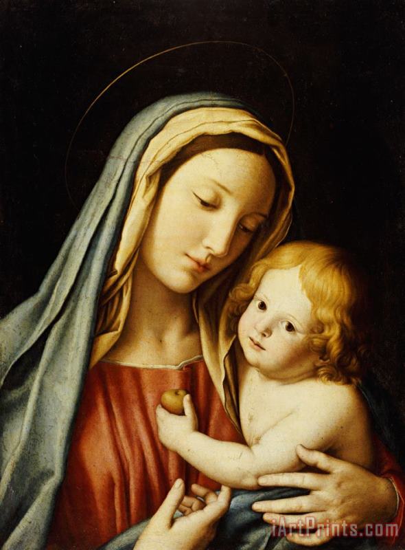 The Madonna and Child painting - Il Sassoferrato The Madonna and Child Art Print