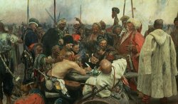 Ilya Efimovich Repin The Zaporozhye Cossacks writing a letter to the Turkish Sultan