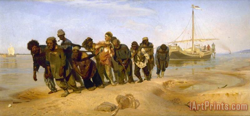 Barge Haulers on The Volga painting - Ilya Repin Barge Haulers on The Volga Art Print