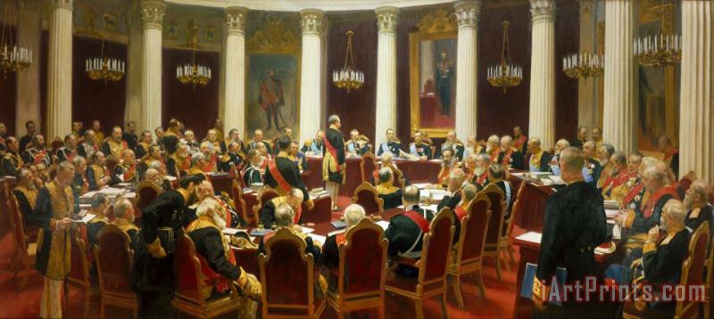 Ilya Repin Ceremonial Sitting of The State Council on 7 May 1901 Marking The Centenary of Its Foundation Art Print